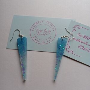 Hand Crafted Blue and Silver Earrings